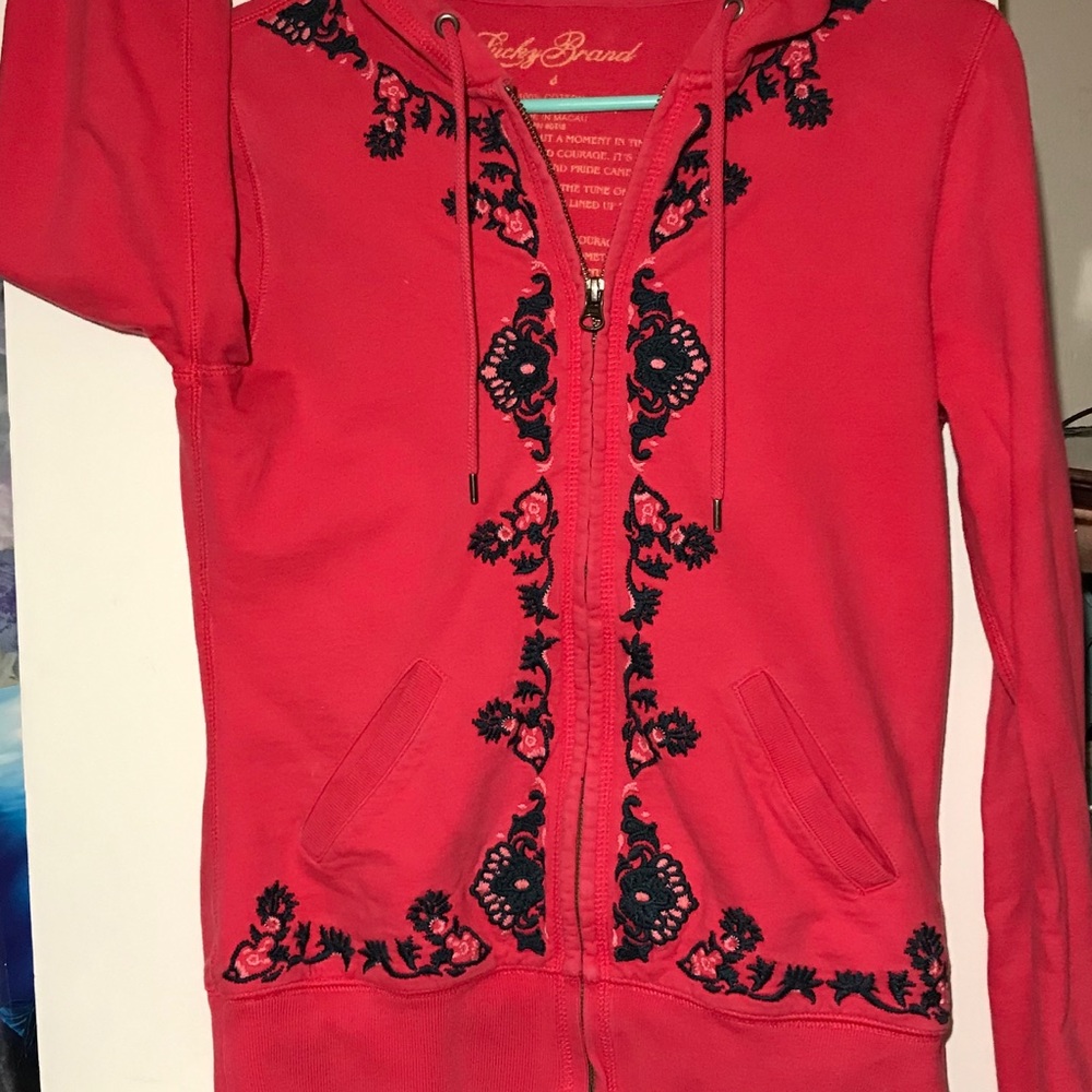 Lucky brand hooded zip up sweatshirt
